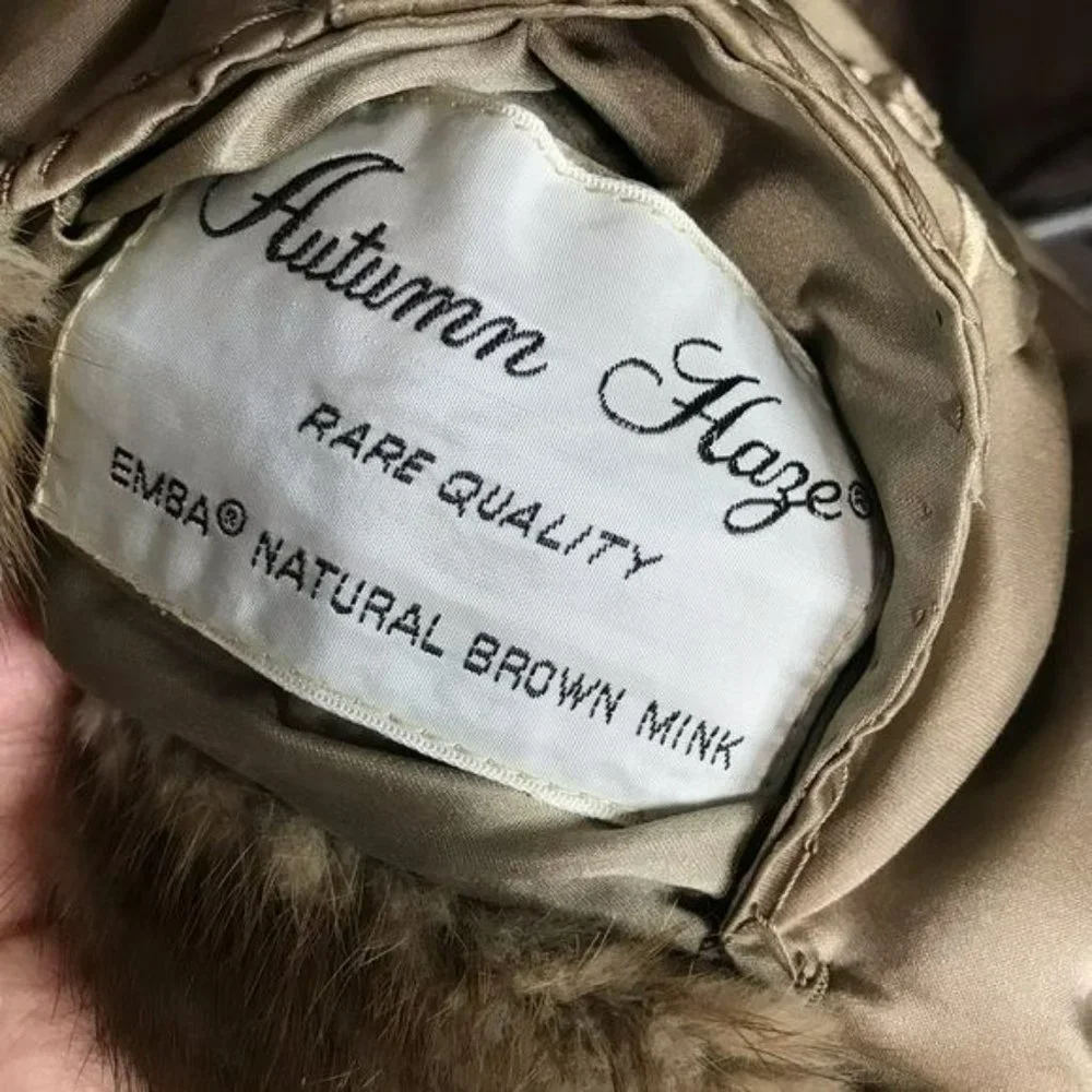 AJ Ugent Autumn Haze Emba Natural Brown Mink Coat - Picture 6 of 16
